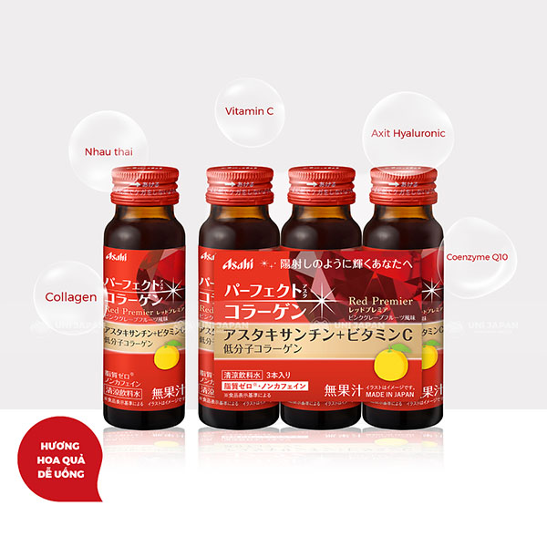 Mỗi chai nước uống Asahi Perfect Asta chứa tới 5000mg collagen